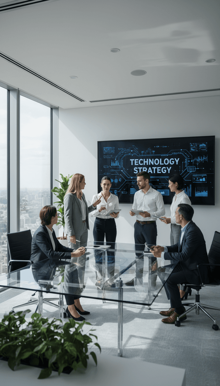 IT consulting team in meeting