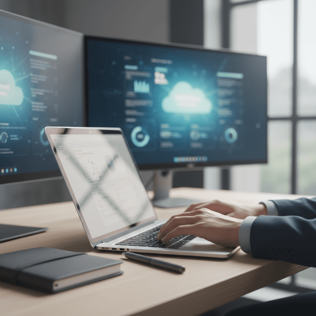 IT consultant at work station