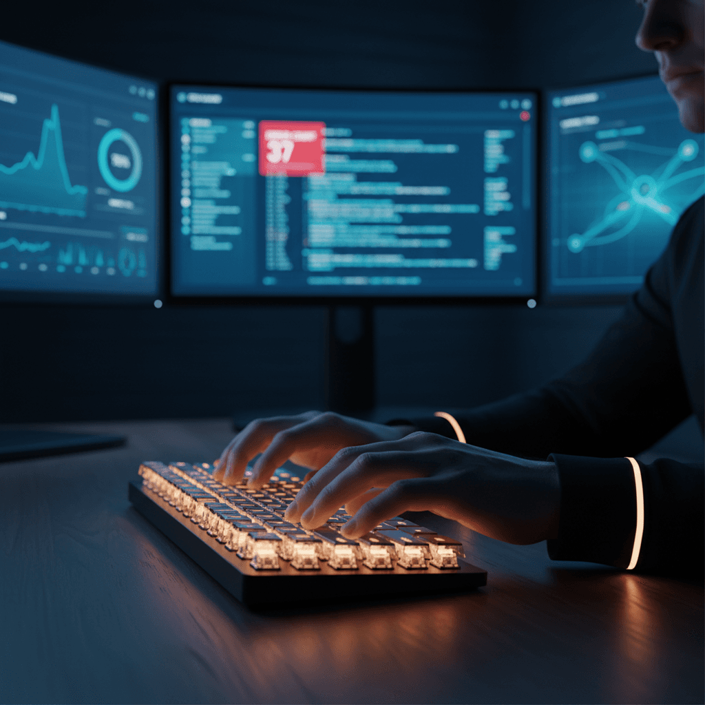 Software developer collaborating on custom software project